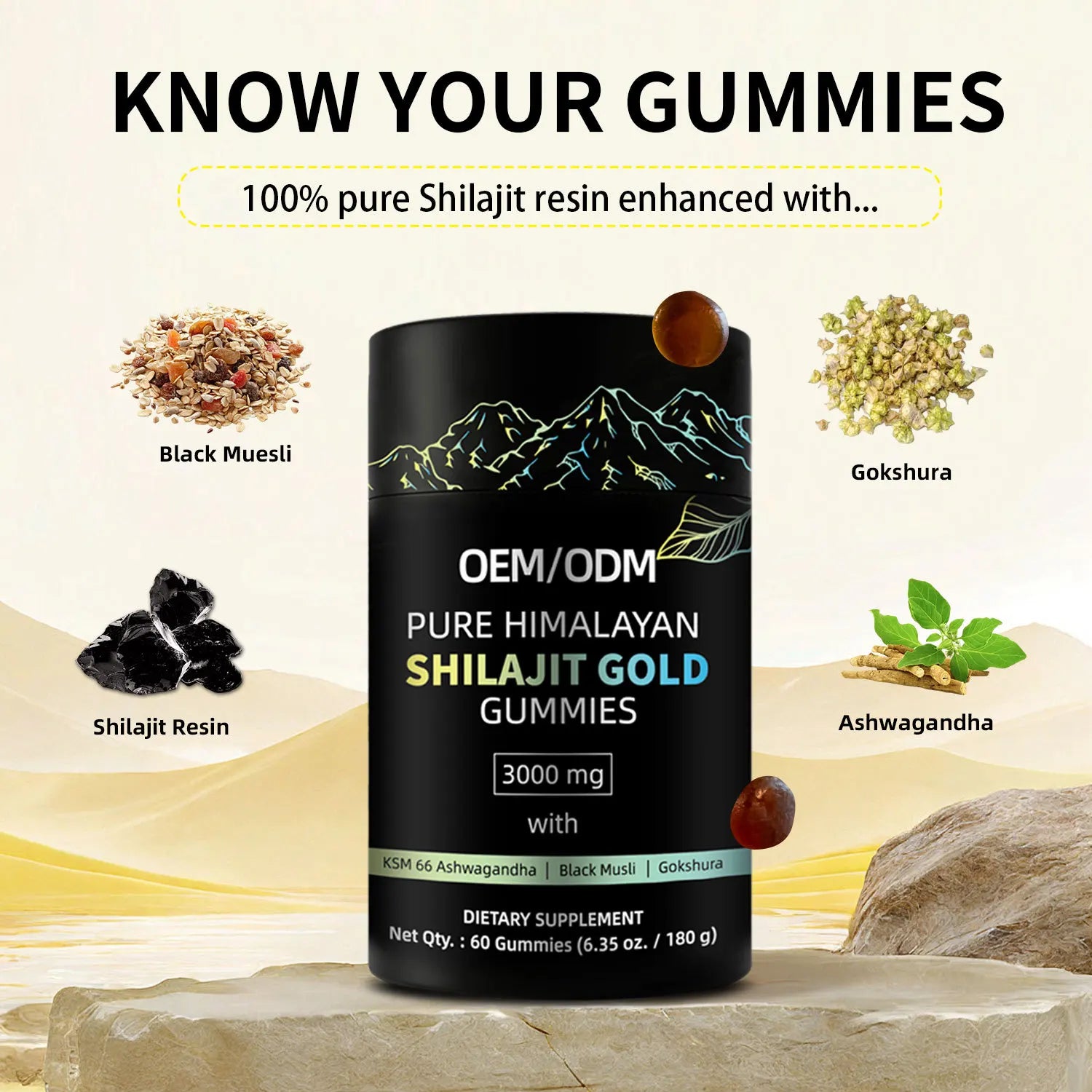 Shilajit Gummies - Vegetarian Formula for Immune Support, Nutritional Balance, and Energy Maintenance