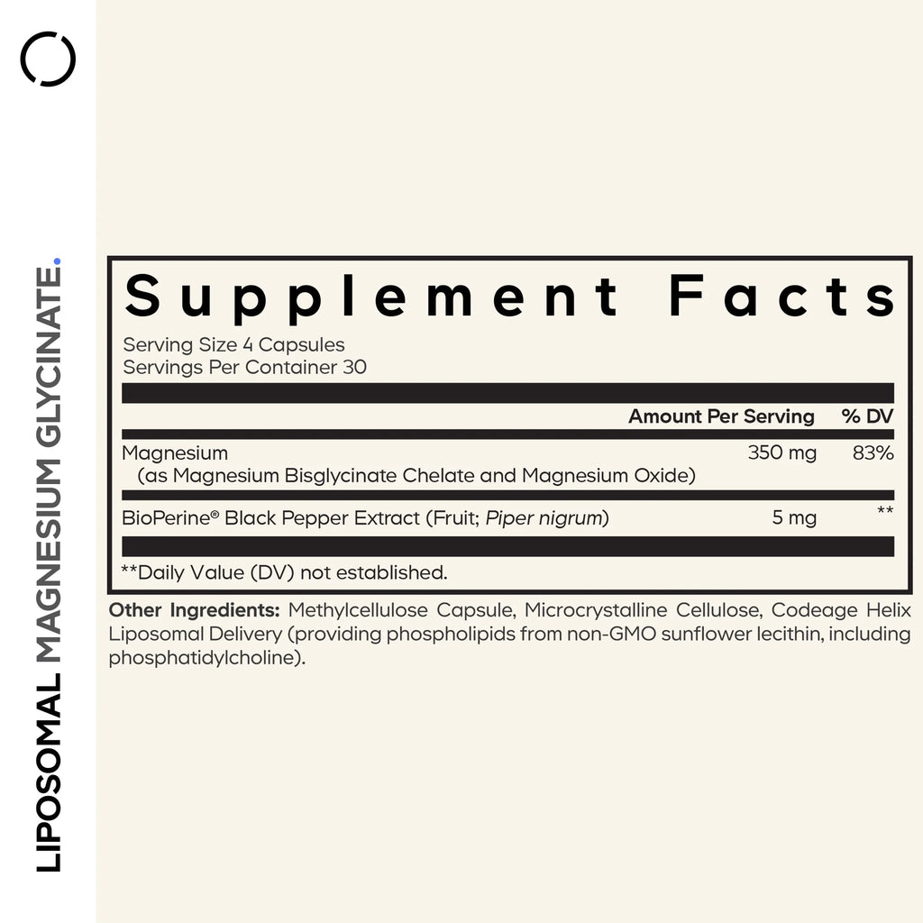 Liposomal Magnesium Bisglycinate Chelate Mineral Supplement, Phospholipids, 120 Ct